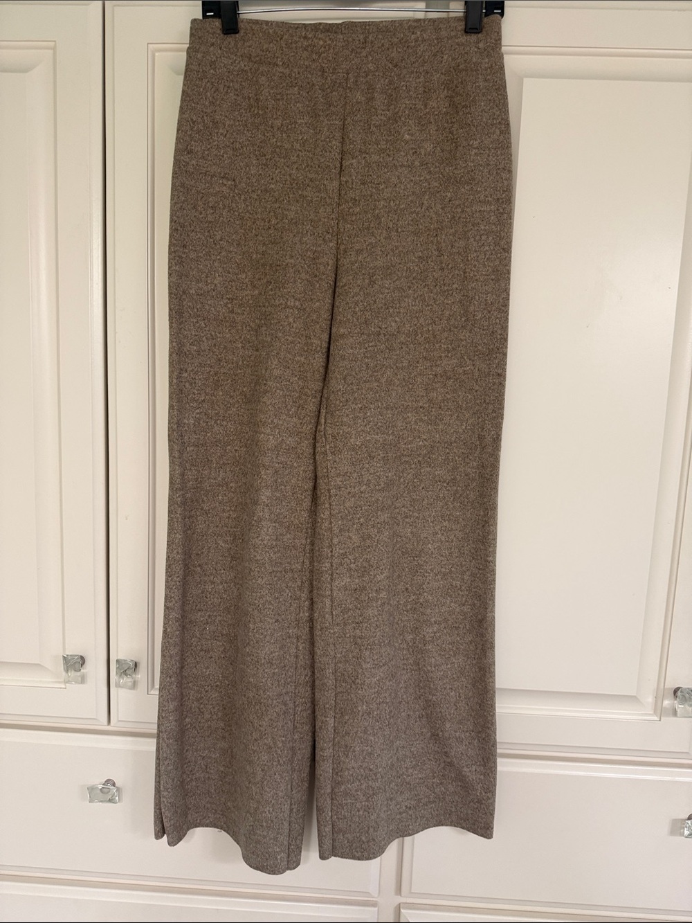 ZARA Wide Leg Sweater Pants in Taupe Brown